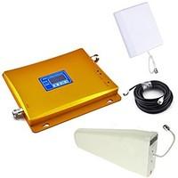 LCD Display GSM DCS Mobile Phone Dual Band Signal Booster Log Periodic Antenna Planar Antenna with Cable