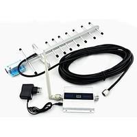 LCD Display Mini GSM 900MHz Mobile Phone Signal Booster , GSM Signal Booster Yagi Antenna with 10m Cable