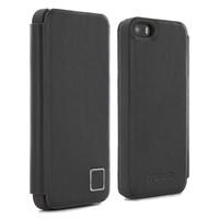 leather effect folio case for the apple iphone se black