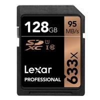 lexar 128gb 633x 95mbsec professional uhs 1 sdxc card