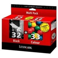 lexmark 33 18c0033e 32 18c0032e black colour ink cartridge pack