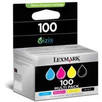 lexmark 100 original 4 ink cartridge b c m y return programme multipac ...