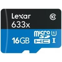 Lexar Micro SDHC Memory Card 95MB/s 633X UHSI Class 10 + SD Adap 16GB