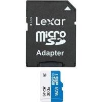 Lexar Micro SDHC Memory Card 45MB/s 300X UHS I Class 10 + SD Adap 16GB