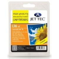 lexmark 10n0016 black twinpack remanufactured jettec ink cartridge l16