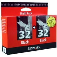 Lexmark No.32 Black Ink Cartridge Twin Pack