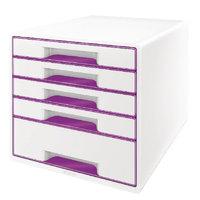 Leitz WOW CUBE 5-Drawer Desk Cabinet Purple