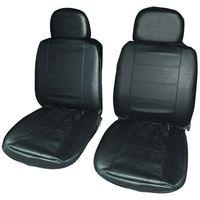 leather look front seat cover pairs in black