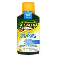 Lemsip Cough Dry Cough & Sore Throat Oral Solution - 180ml
