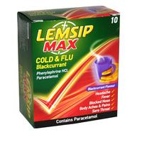 Lemsip Cold & Flu Max Strength (Blackcurrant) (10)