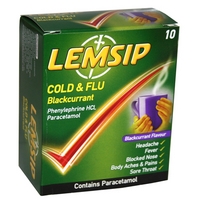 Lemsip Cold + Flu Blackcurrant (10)
