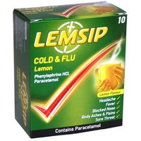 Lemsip Cold and Flu Original Lemon (10)