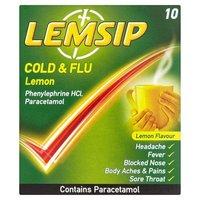 Lemsip Cold & Flu Lemon Pack Of 10