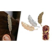 leaf feather hair clip 3 colours