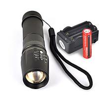 led flashlight 2200lm cree xm l t6 2x18650 battery charger
