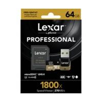 lexar professional 1800x microsdxc uhs ii 64gb lsdmi64gcrbeu1800r