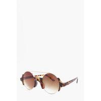 Lense Round Frame Sunglasses - brown