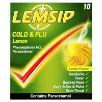 Lemsip Cold and Flu Lemon 10pk