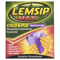 lemsip max blackcurrant sachets 10pk