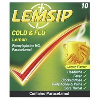 Lemsip Cold & Flu Lemon Flavour 10 Sachets