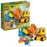 lego duplo truck and tracked excavator