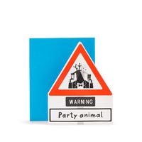 Lenticular Caution Party Animal Birthday Card
