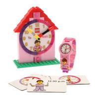 LEGO Time Teacher Pink Mini Figure Link Watch And Buildable Clock
