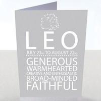 Leo Star Sign Card