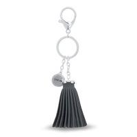 Leather Tassel and Live On Disc Key Ring