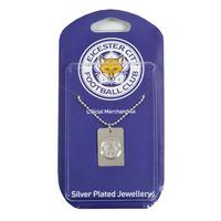 Leicester City F.c. Silver Plated Dog Tag & Chain Official Merchandise