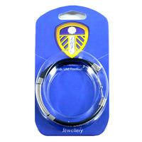 Leeds United Silver Inlay Silicone Bracelet