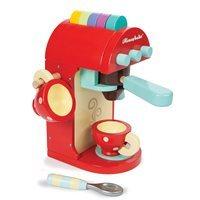 LE TOY VAN WOODEN HONEYBAKE CAFE MACHINE with Milk Frother