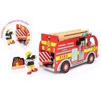 LE TOY VAN BUDKINS WOODEN FIRE ENGINE SET with Fireman