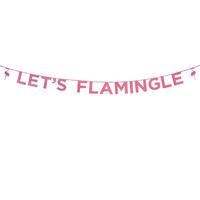 Let\'s Flamingle Pink Glitter Banner