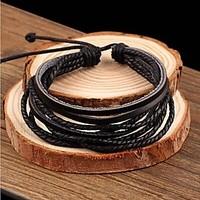 leather Charm Bracelets LuremeSimple Leather Braided Bracelet Jewelry Christmas Gifts