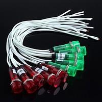 LED Lights With Wire(Red Green)10Pcs