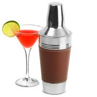 leather cocktail shaker brown single