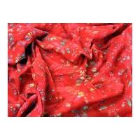Leaves Hand Printed Bubble Batik Cotton Dress Fabric Red