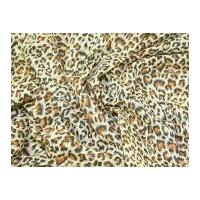 Leopard Animal Print Polycotton Dress Fabric Brown