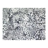 Leopard Animal Print Chiffon Dress Fabric Grey