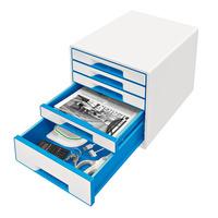 leitz pearl white blue drawer unit wow cube a4 maxi 5 drawer