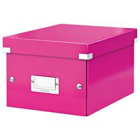 leitz pink click amp store storage box wow a5 small