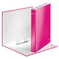 Leitz Pink Ring Binder Laminated WOW A4 2D Ring 25mm