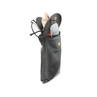 leather double glasses case black leather