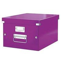 leitz click and store a4 medium storage box purple