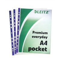 Leitz Premium Polished Presentation Pockets Top and Side-opening A4 Clear Ref 62011 [Pack 25]