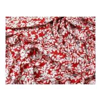 leaves print cotton poplin dress fabric red