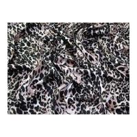 Leopard Animal Print Cotton Sateen Dress Fabric Taupe