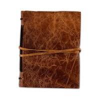 Leather Bound Journal Rustic Style Guest Book - Chocolate Brown