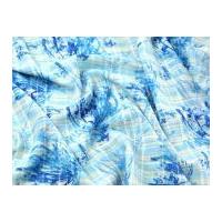 Leaf Print Jacquard Georgette Dress Fabric Turquoise Blue